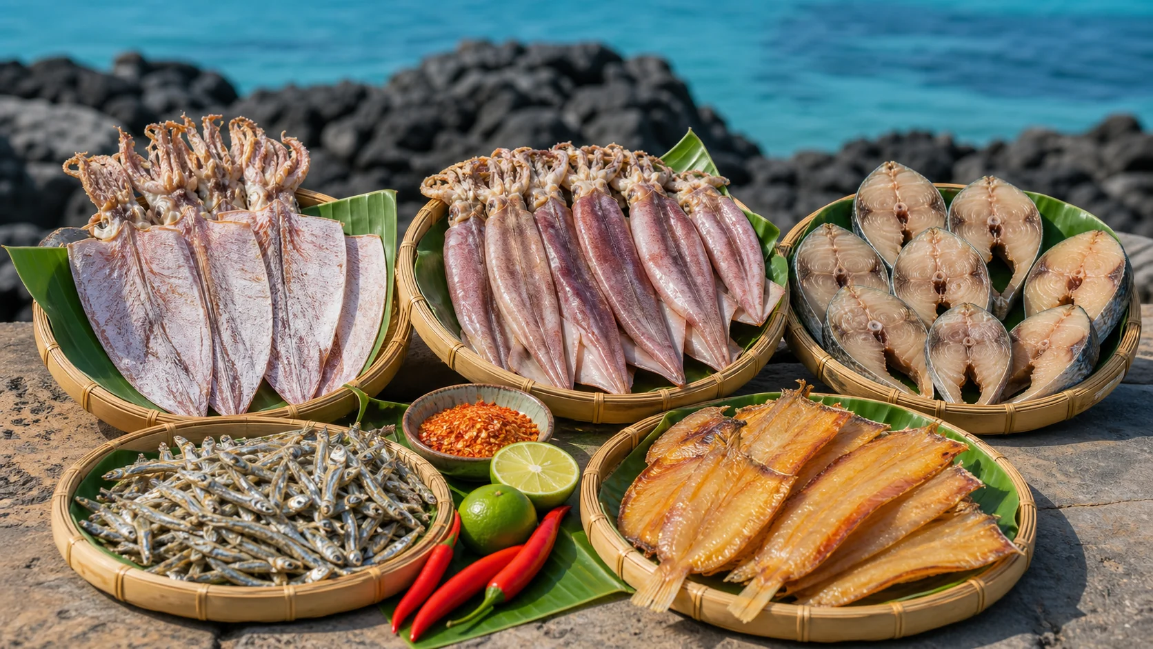 Hải sản khô & một nắng